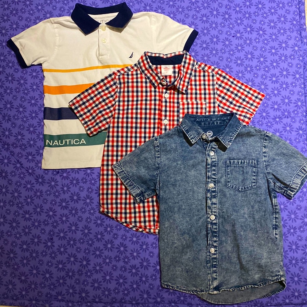 Boys 5T Short sleeve button Shirts bundle